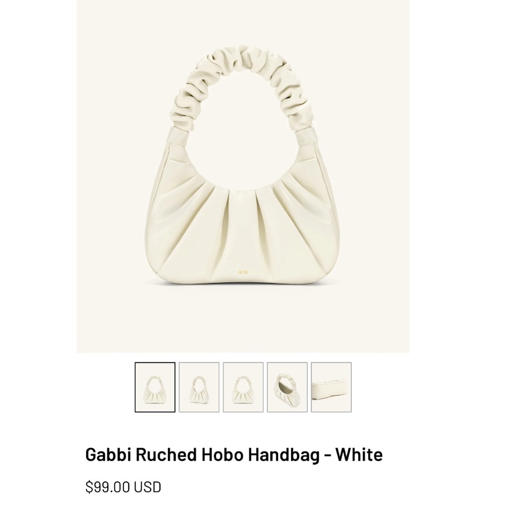 JW PEI Gabbi Cream Ruched Shoulder Bag